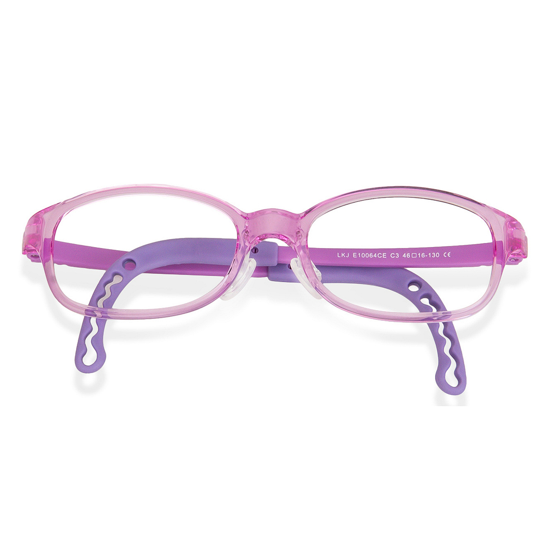 Hooper Screen Glasses Blue-Block Kids Computer Glasses: Purple Transparent  Full Rim Rectangle Kid  5-8 yrs  Lenskart Junior LKJ E10064CE-C3 left side