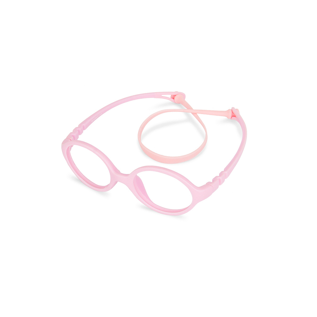 Hooper Blue-Block Kids Computer Glasses: Matte Pink Full Rim Round Kids Kids  2-5 yrs  Lenskart Junior Airflex LKJ E10061-C8 left side