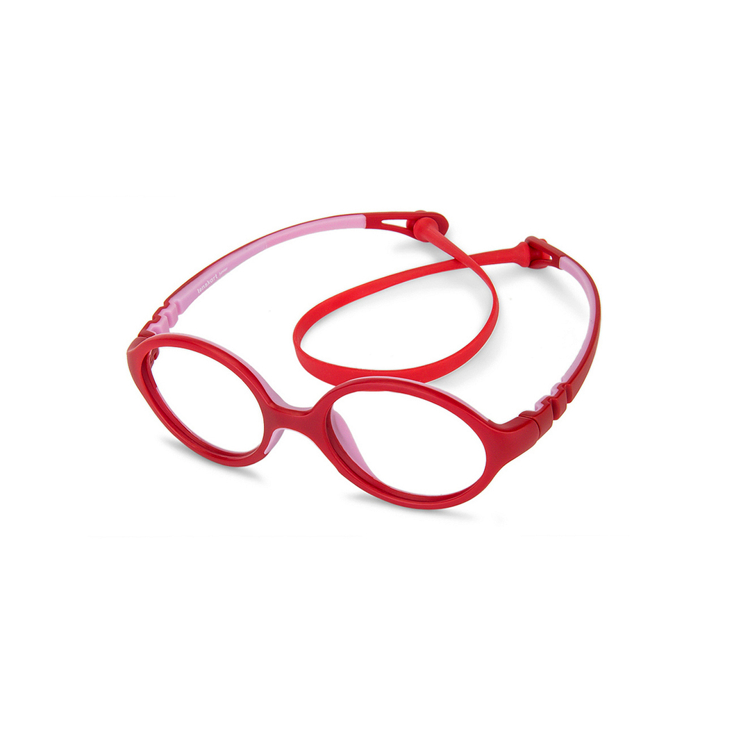 Hooper Blue-Block Kids Computer Glasses: Matte Red Pink Full Rim Round Kids Kids  2-5 yrs  Lenskart Junior Airflex LKJ E10061-C9 right side