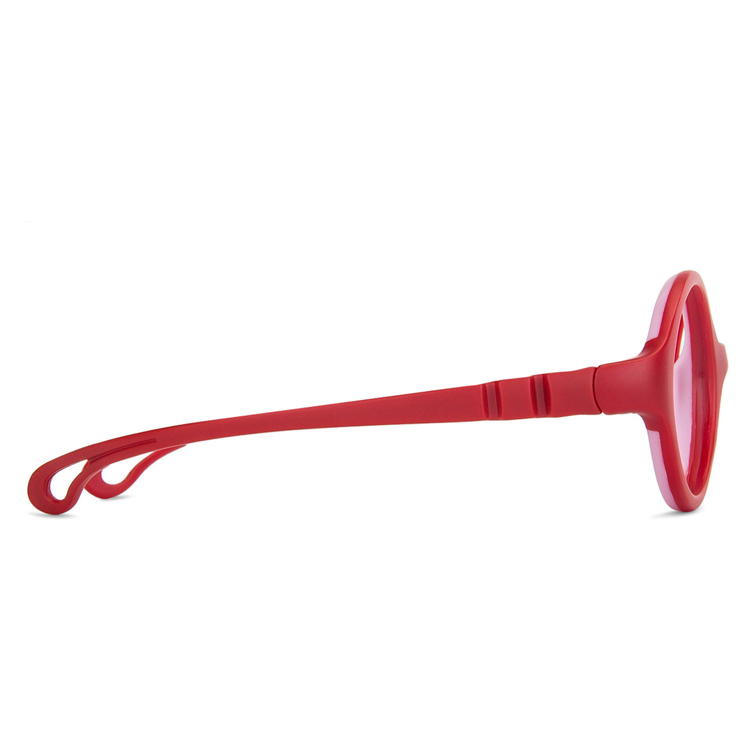 Hooper Blue-Block Kids Computer Glasses: Matte Red Pink Full Rim Round Kids Kids  2-5 yrs  Lenskart Junior Airflex LKJ E10061-C9 right side