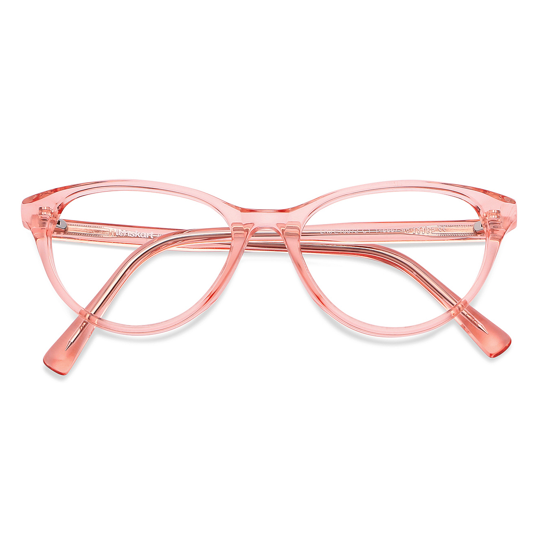 Hooper Online Pink Transparent Full Rim Cat Eye left side