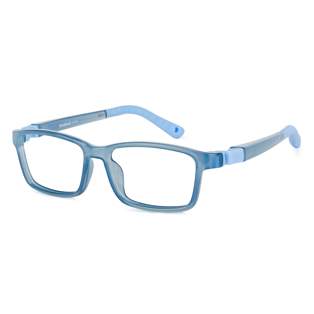 Hooper Screen Glasses Blue-Block Kids Computer Glasses: Sky Blue Full Rim Rectangle Kids  8-12 yrs  Lenskart Junior LKJ E10036CE-C1 left side