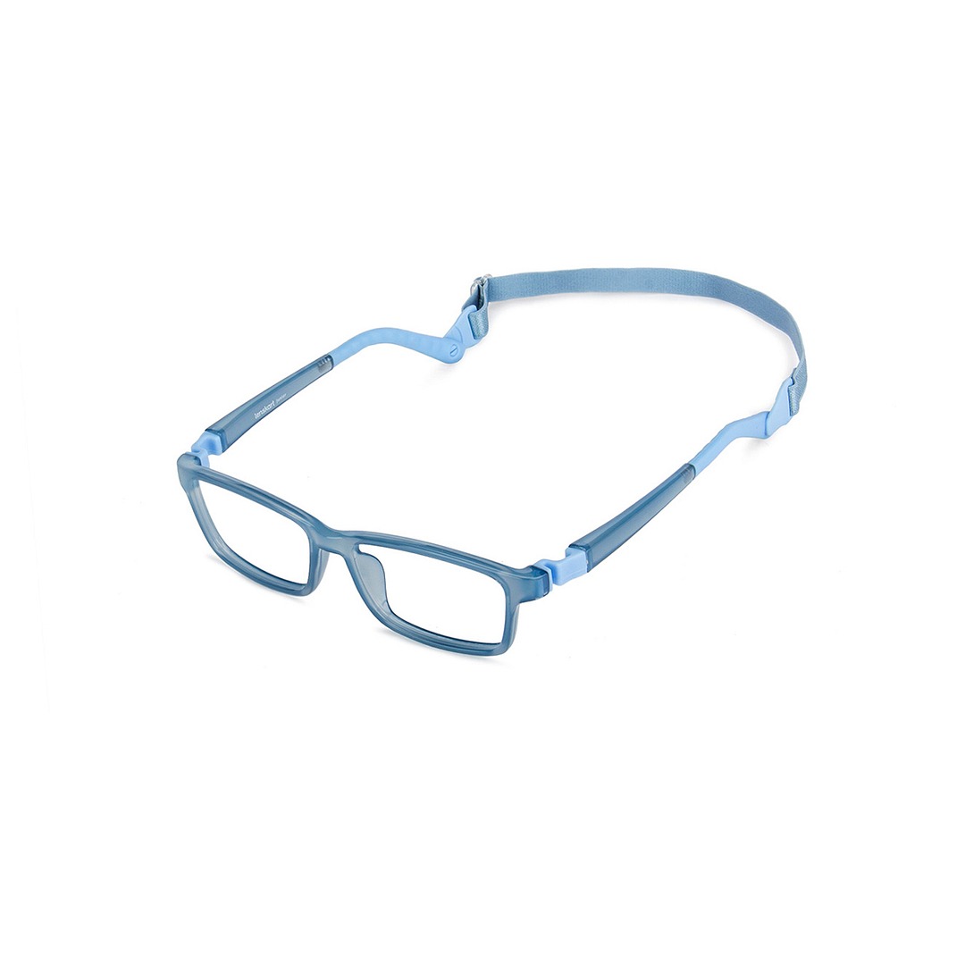 Hooper Screen Glasses Blue-Block Kids Computer Glasses: Sky Blue Full Rim Rectangle Kids  8-12 yrs  Lenskart Junior LKJ E10036CE-C1 right side