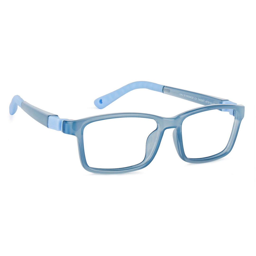 Hooper Screen Glasses Blue-Block Kids Computer Glasses: Sky Blue Full Rim Rectangle Kids  8-12 yrs  Lenskart Junior LKJ E10036CE-C1 left side