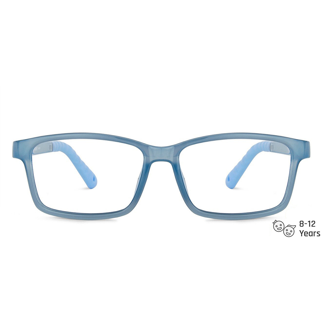 Hooper Screen Glasses Blue-Block Kids Computer Glasses: Sky Blue Full Rim Rectangle Kids  8-12 yrs  Lenskart Junior LKJ E10036CE-C1 left side