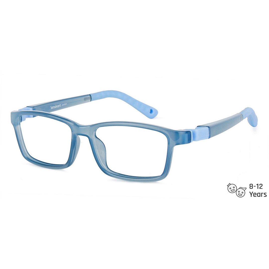 Hooper Screen Glasses Blue-Block Kids Computer Glasses: Sky Blue Full Rim Rectangle Kids  8-12 yrs  Lenskart Junior LKJ E10036CE-C1 right side