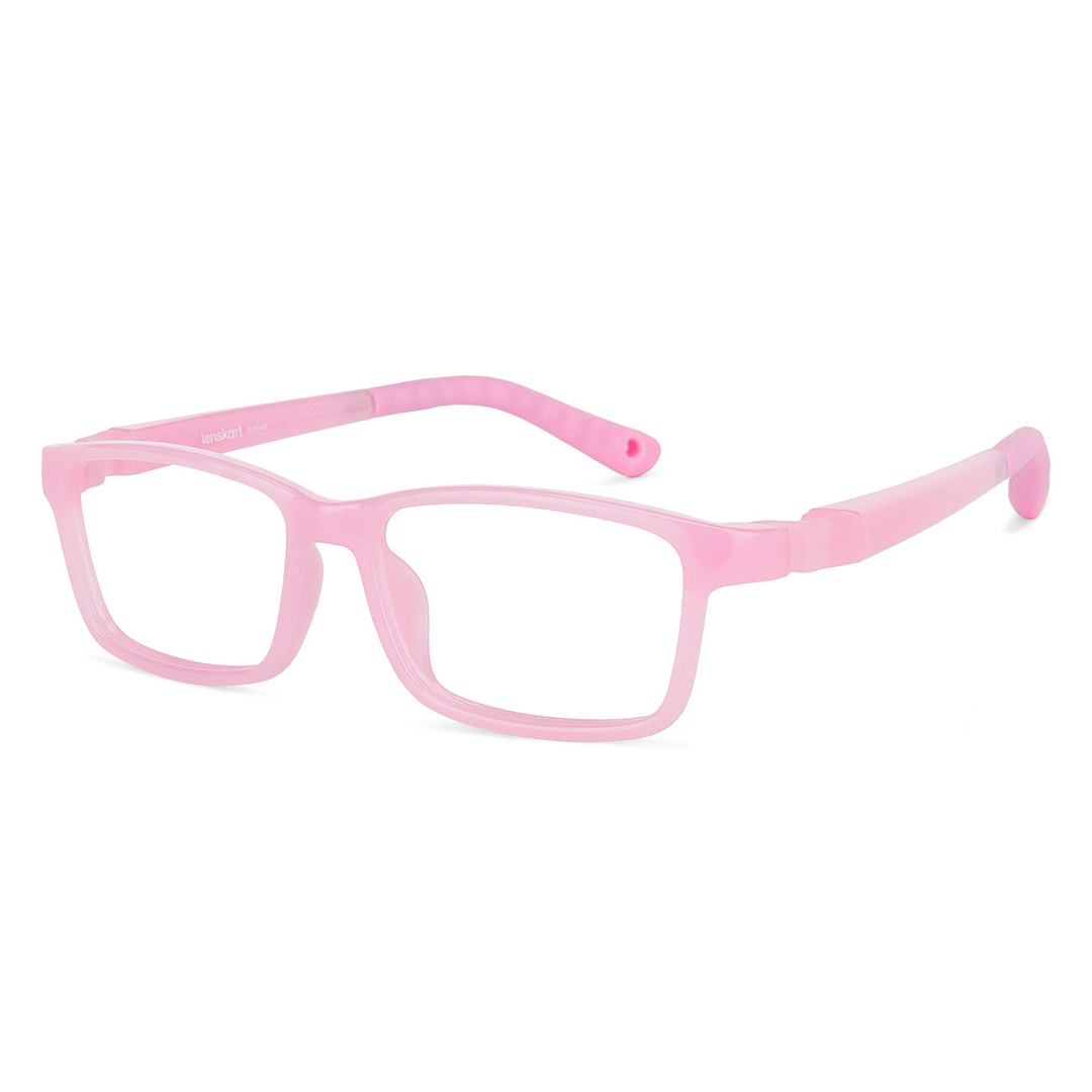 Hooper Screen Glasses Blue-Block Kids Computer Glasses: Pink Full Rim Rectangle Kids  8-12 yrs  Lenskart Junior LKJ E10036CE-C2 left side