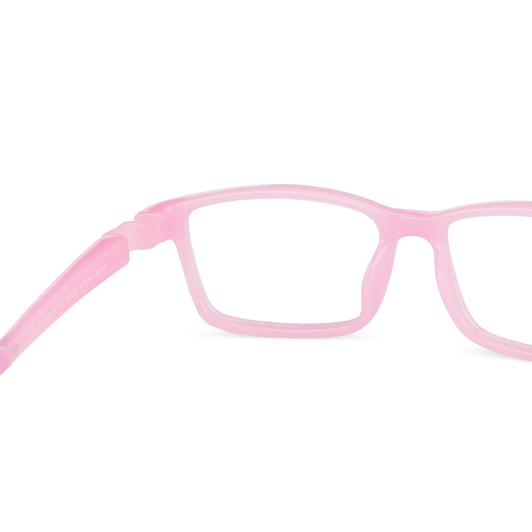 Hooper Screen Glasses Blue-Block Kids Computer Glasses: Pink Full Rim Rectangle Kids  8-12 yrs  Lenskart Junior LKJ E10036CE-C2 left side