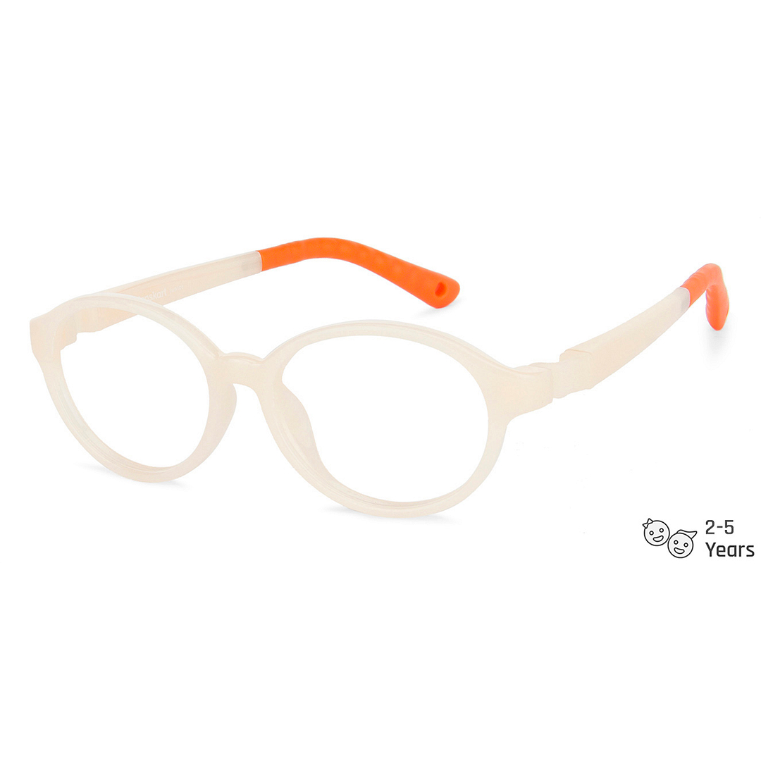 Lenskart Junior Computer Glasses Blue-Block Kids Computer Glasses: Cream Orange Full Rim Round Kids  2-5 yrs  Lenskart Junior LKJ E10037CE-C1 right side