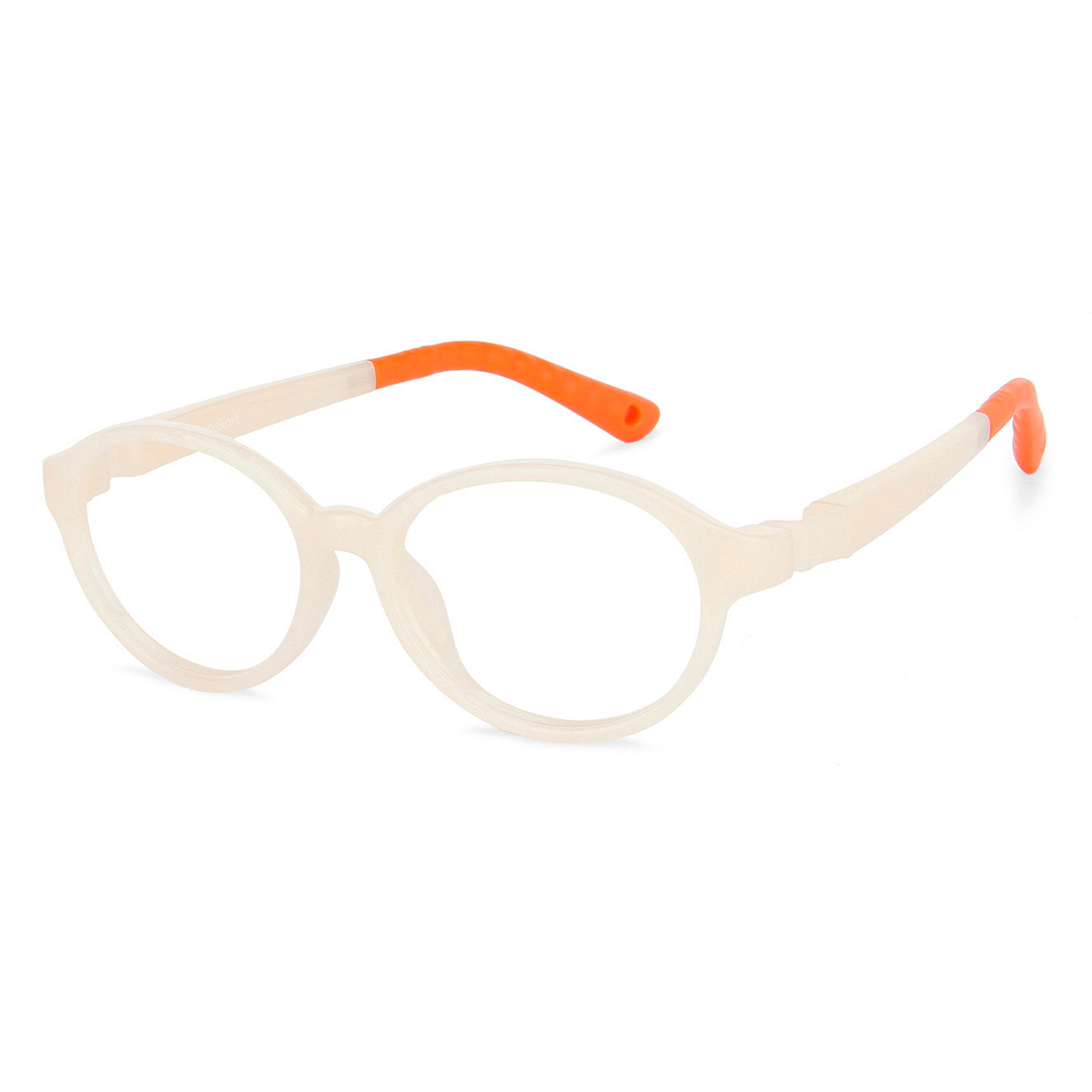 Lenskart Junior Computer Glasses Blue-Block Kids Computer Glasses: Cream Orange Full Rim Round Kids  2-5 yrs  Lenskart Junior LKJ E10037CE-C1 left side