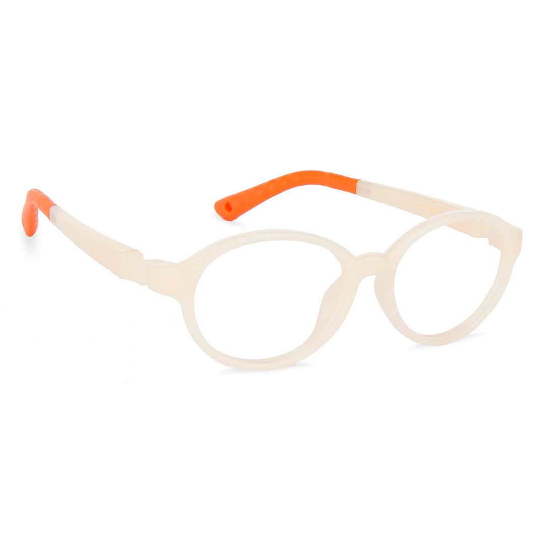 Lenskart Junior Computer Glasses Blue-Block Kids Computer Glasses: Cream Orange Full Rim Round Kids  2-5 yrs  Lenskart Junior LKJ E10037CE-C1 left side