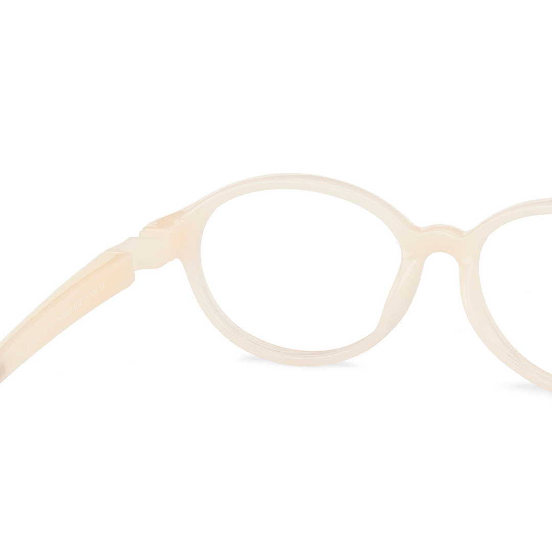 Lenskart Junior Computer Glasses Blue-Block Kids Computer Glasses: Cream Orange Full Rim Round Kids  2-5 yrs  Lenskart Junior LKJ E10037CE-C1 left side