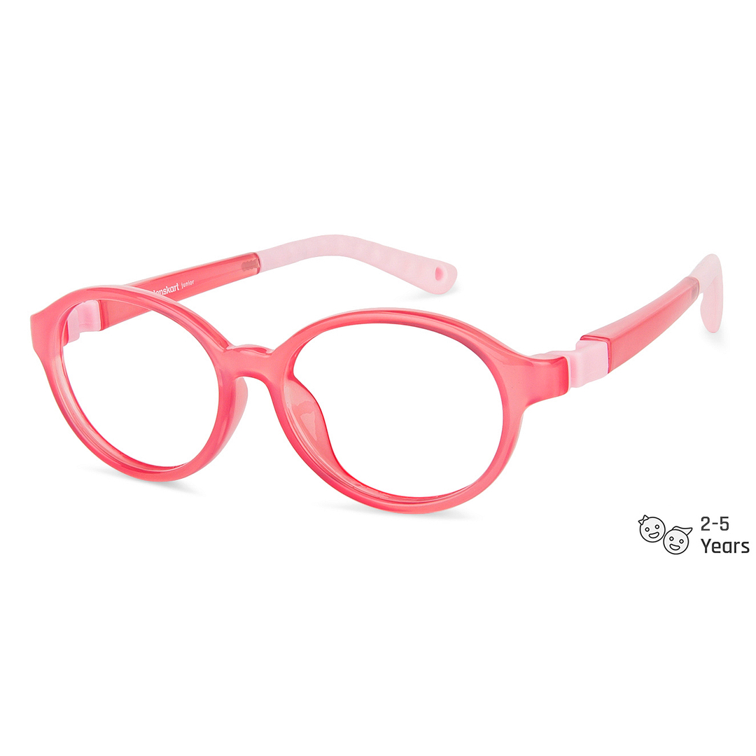 Lenskart Junior Computer Glasses Blue-Block Kids Computer Glasses: Red Pink Full Rim Round Kids  2-5 yrs  Lenskart Junior LKJ E10037CE-C2 right side