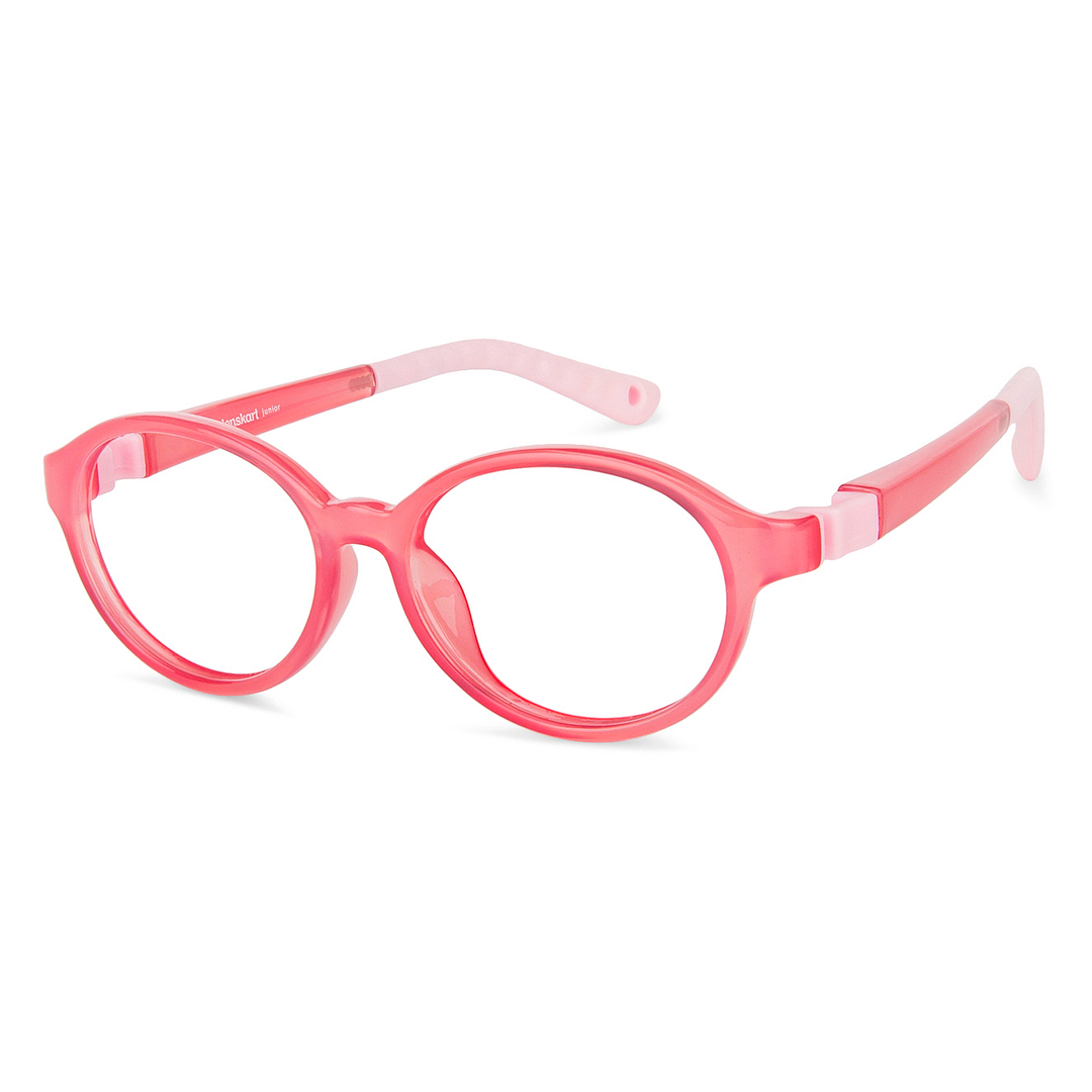 Lenskart Junior Computer Glasses Blue-Block Kids Computer Glasses: Red Pink Full Rim Round Kids  2-5 yrs  Lenskart Junior LKJ E10037CE-C2 left side