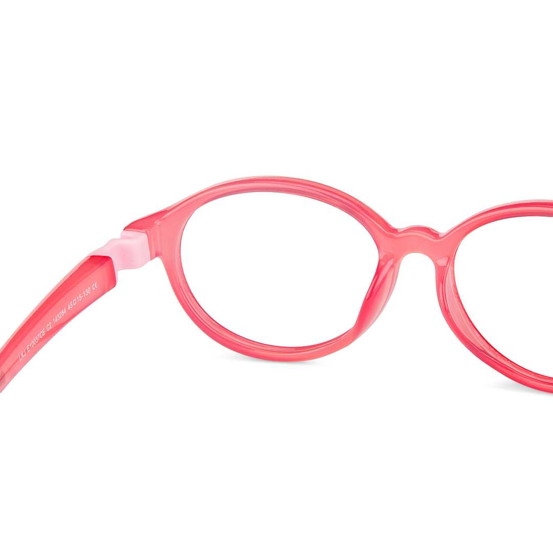 Lenskart Junior Computer Glasses Blue-Block Kids Computer Glasses: Red Pink Full Rim Round Kids  2-5 yrs  Lenskart Junior LKJ E10037CE-C2 left side