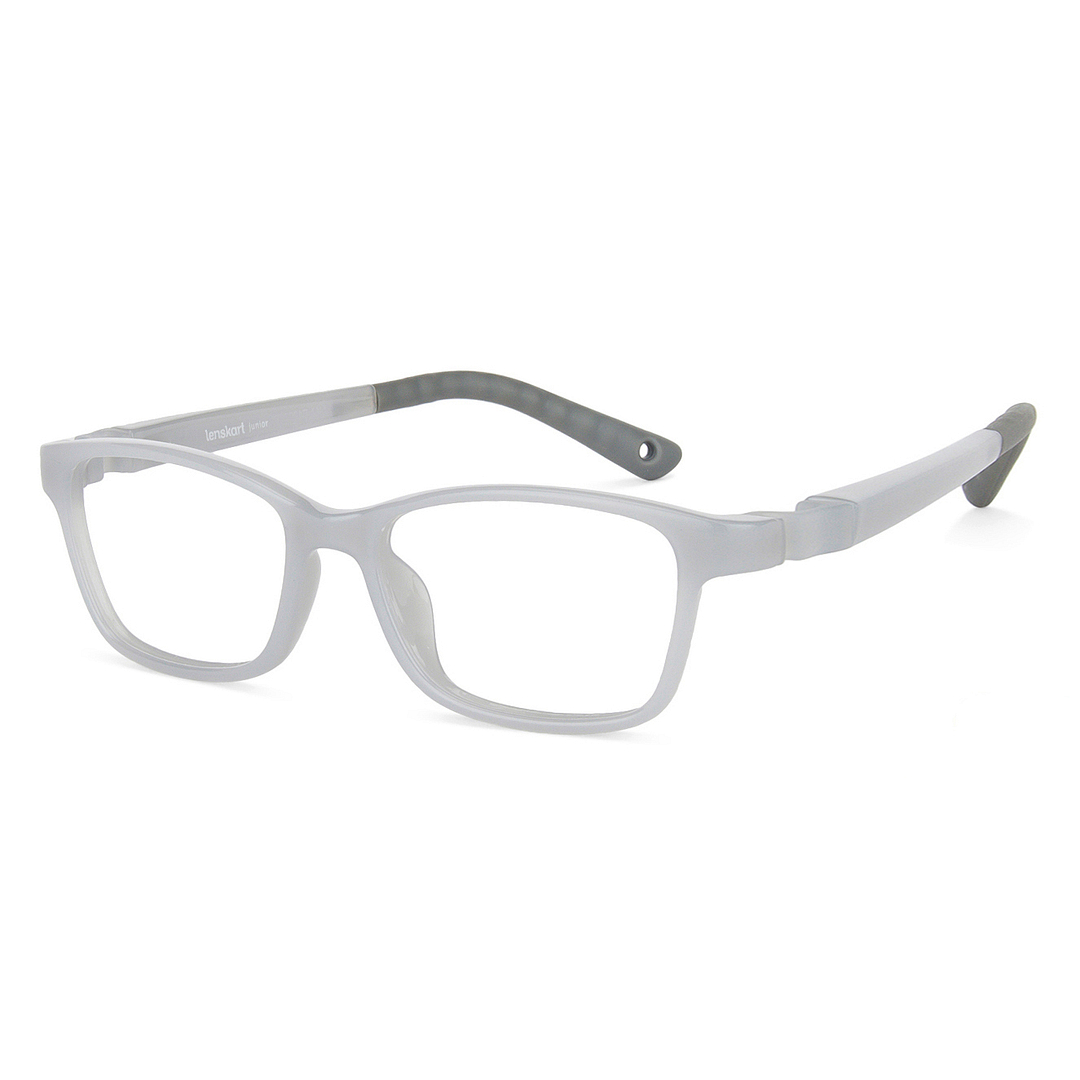 Hooper Screen Glasses Blue-Block Kids Computer Glasses: Grey Full Rim Rectangle Kids  8-12 yrs  Lenskart Junior LKJ E10038CE-C1 right side
