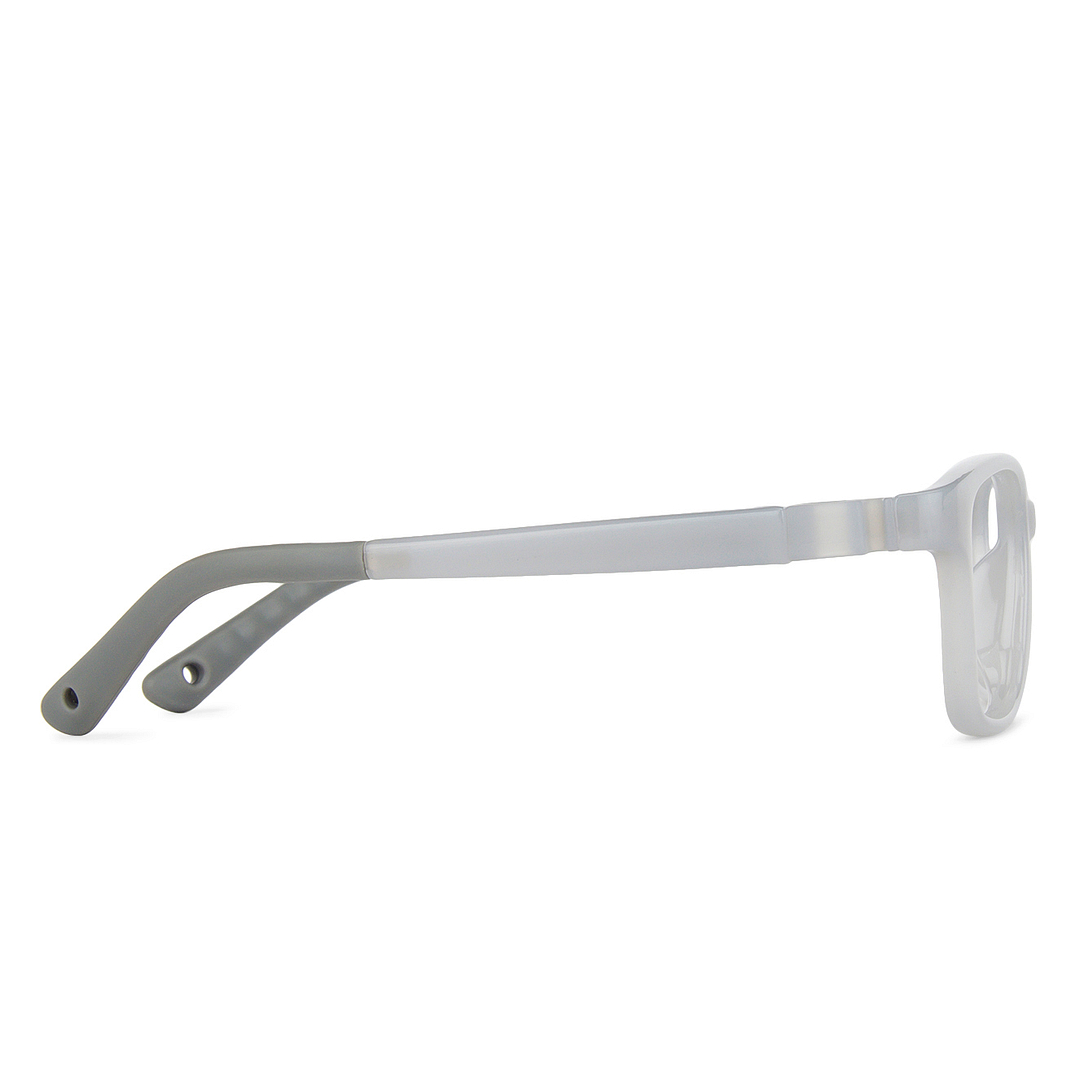 Hooper Screen Glasses Blue-Block Kids Computer Glasses: Grey Full Rim Rectangle Kids  8-12 yrs  Lenskart Junior LKJ E10038CE-C1 right side