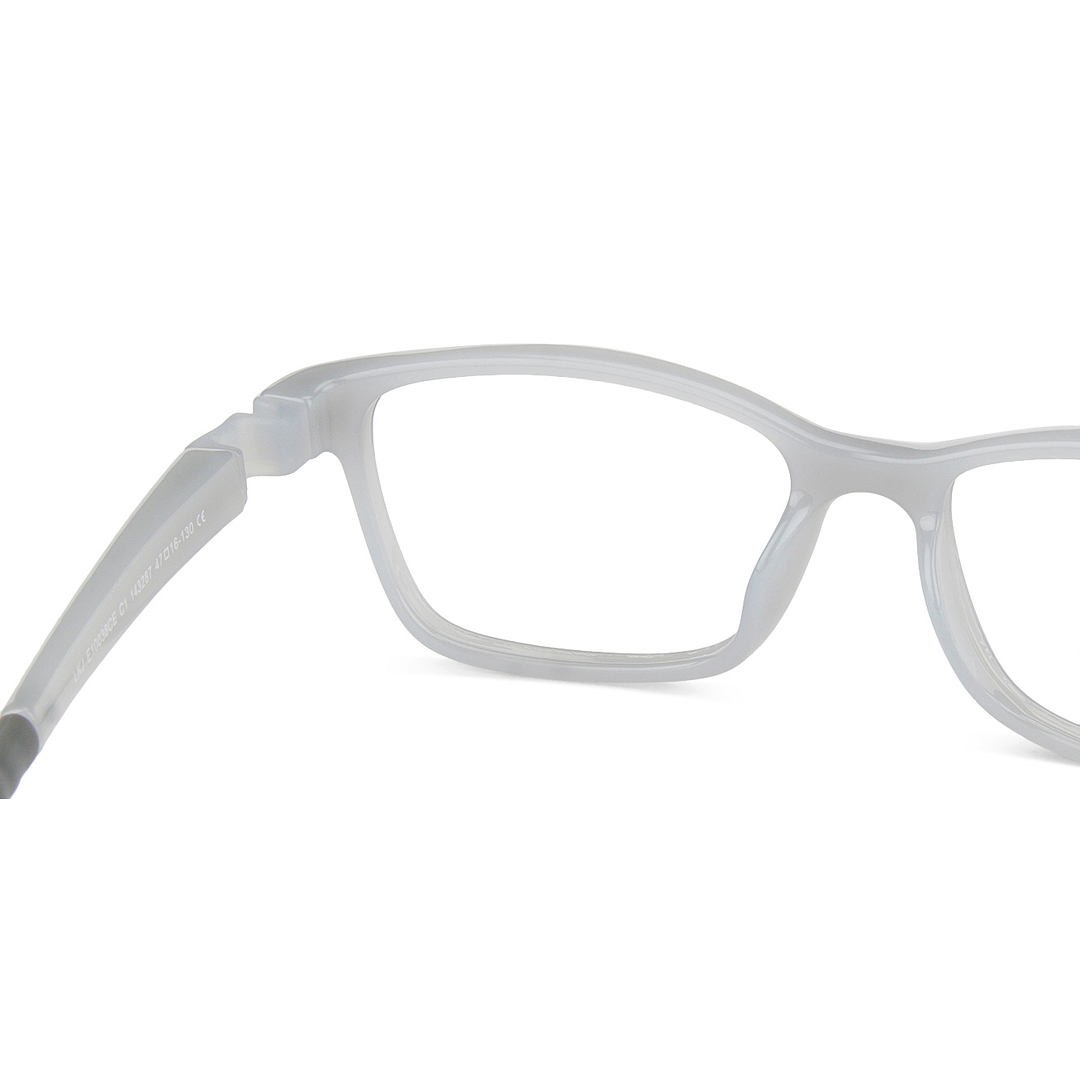 Hooper Screen Glasses Blue-Block Kids Computer Glasses: Grey Full Rim Rectangle Kids  8-12 yrs  Lenskart Junior LKJ E10038CE-C1 left side