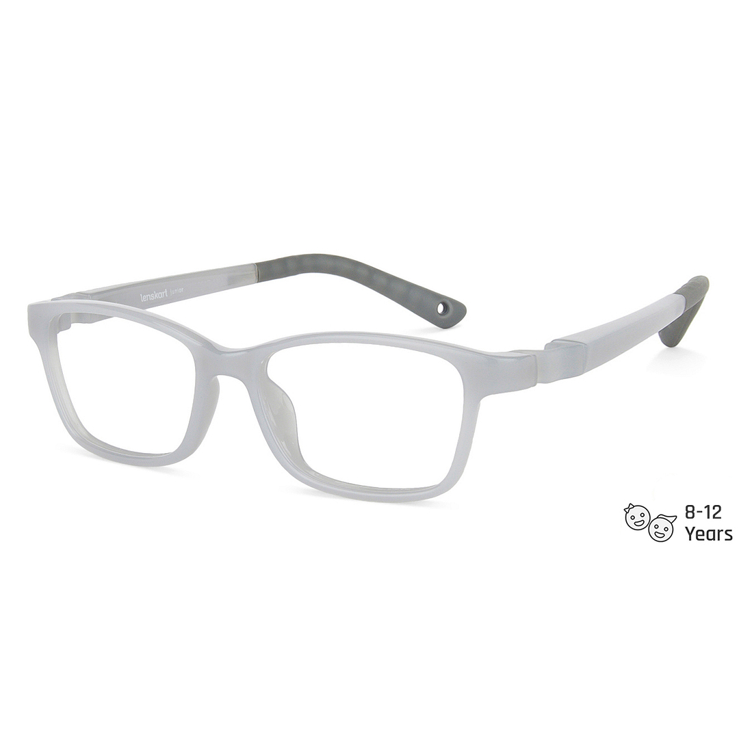 Hooper Screen Glasses Blue-Block Kids Computer Glasses: Grey Full Rim Rectangle Kids  8-12 yrs  Lenskart Junior LKJ E10038CE-C1 right side