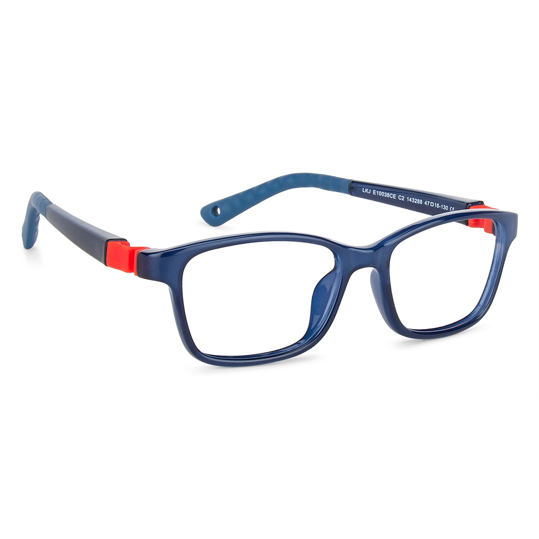 Hooper Screen Glasses Blue-Block Kids Computer Glasses: Blue Blue Full Rim Rectangle Kids  8-12 yrs  Lenskart Junior LKJ E10038CE-C2 left side