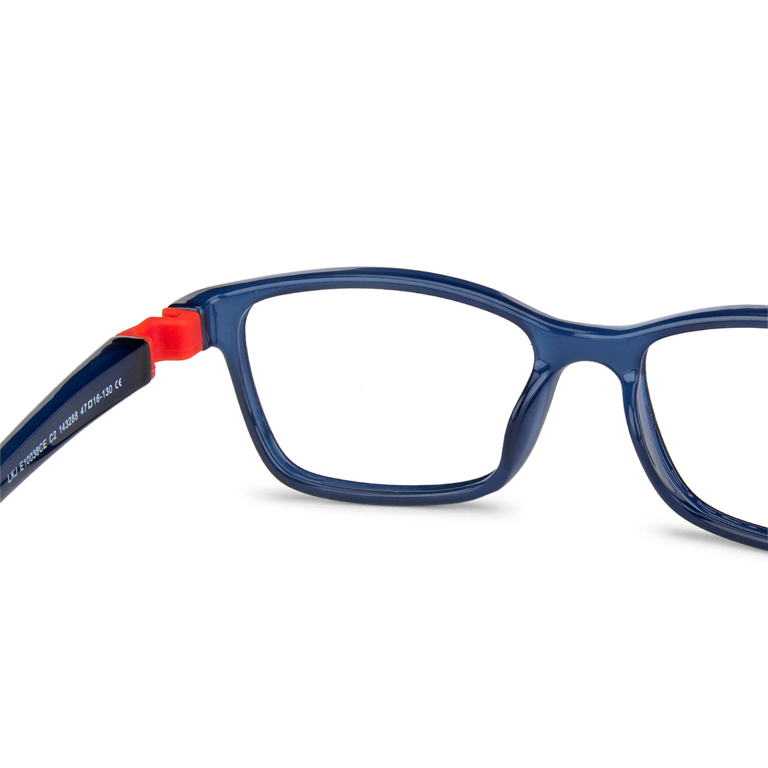 Hooper Screen Glasses Blue-Block Kids Computer Glasses: Blue Blue Full Rim Rectangle Kids  8-12 yrs  Lenskart Junior LKJ E10038CE-C2 left side