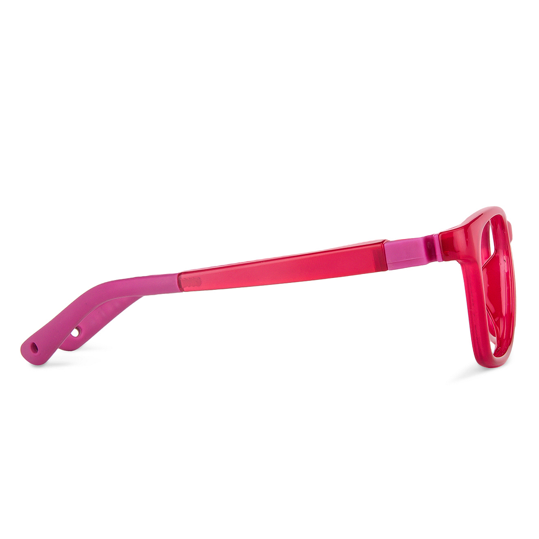 Lenskart Junior Computer Glasses Blue-Block Kids Computer Glasses: Red Pink Full Rim Square Kids  5-8 yrs  Lenskart Junior LKJ E10041CE-C2 right side