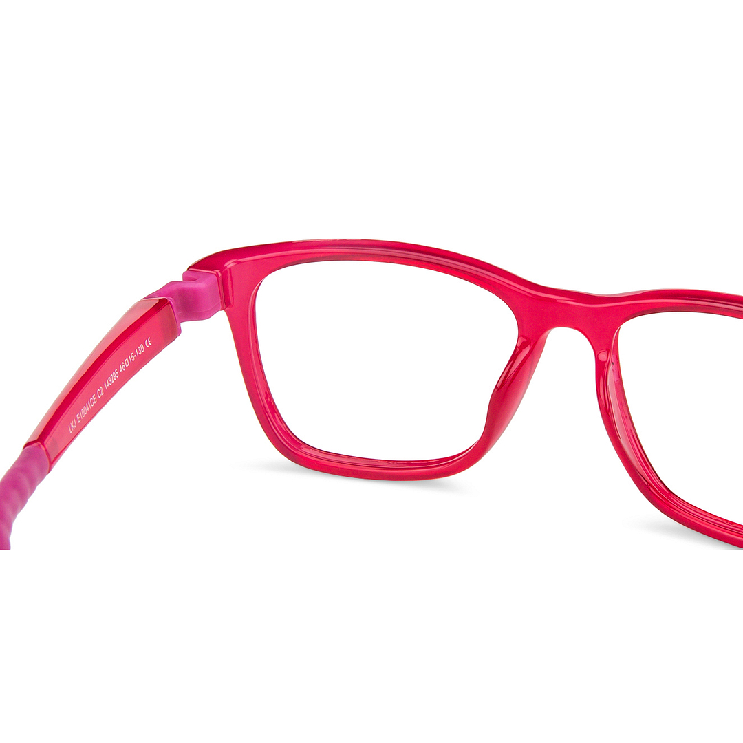 Lenskart Junior Computer Glasses Blue-Block Kids Computer Glasses: Red Pink Full Rim Square Kids  5-8 yrs  Lenskart Junior LKJ E10041CE-C2 left side