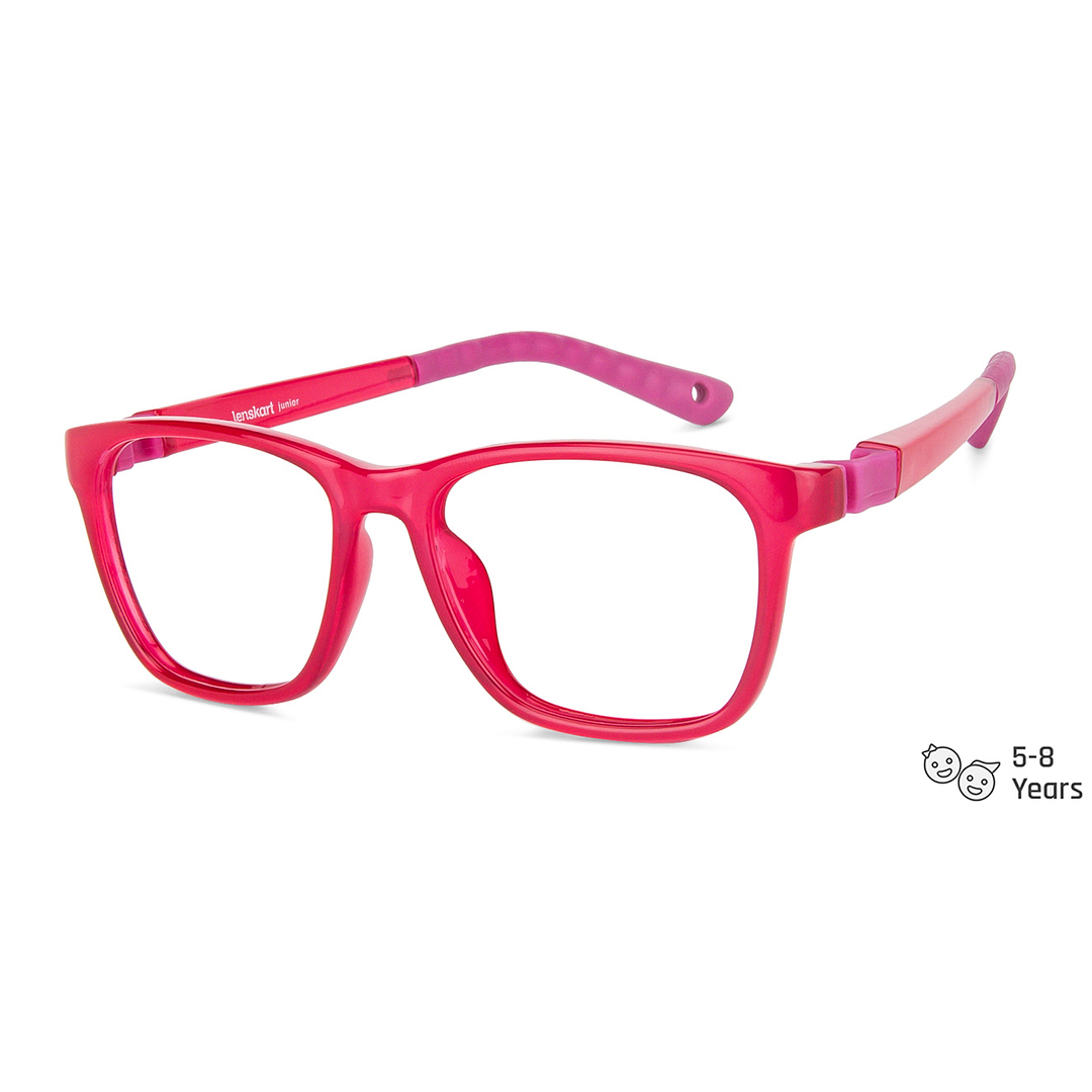 Lenskart Junior Computer Glasses Blue-Block Kids Computer Glasses: Red Pink Full Rim Square Kids  5-8 yrs  Lenskart Junior LKJ E10041CE-C2 right side