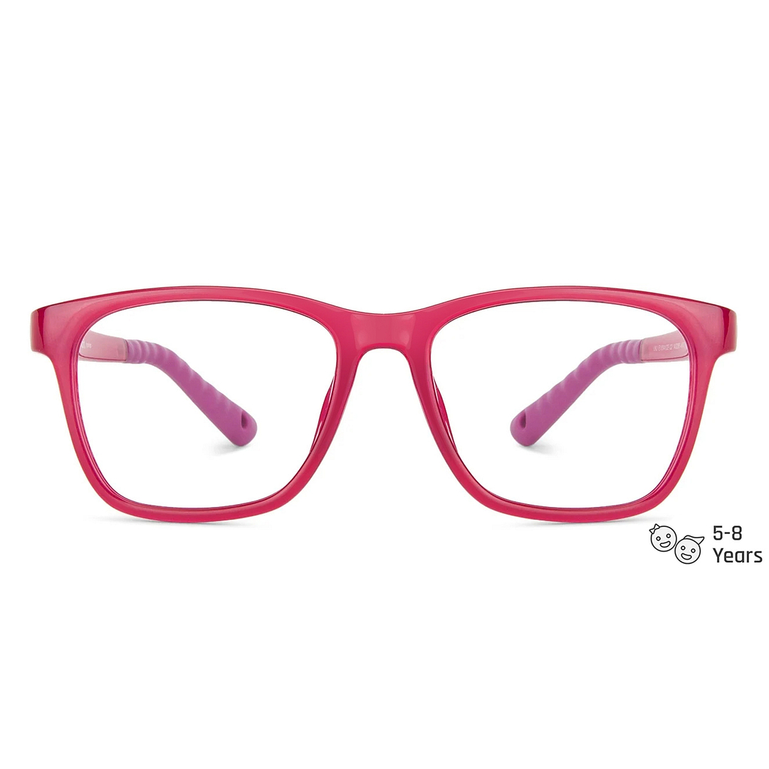 Lenskart Junior Computer Glasses Blue-Block Kids Computer Glasses: Red Pink Full Rim Square Kids  5-8 yrs  Lenskart Junior LKJ E10041CE-C2 left side