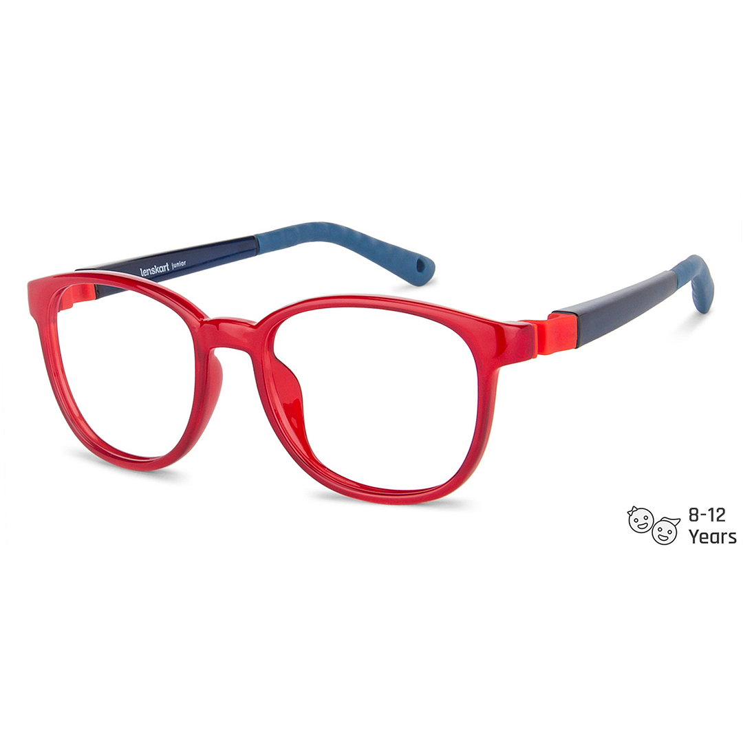 Lenskart Junior Computer Glasses Blue-Block Kids Computer Glasses: Red Blue Sky Blue Full Rim Round Kids  8-12 yrs  Lenskart Junior LKJ E10043CE-C2 right side