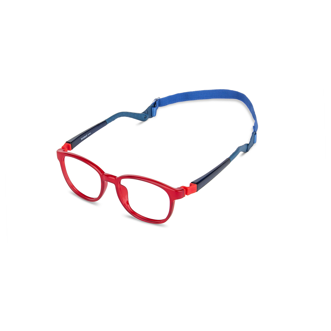 Lenskart Junior Computer Glasses Blue-Block Kids Computer Glasses: Red Blue Sky Blue Full Rim Round Kids  8-12 yrs  Lenskart Junior LKJ E10043CE-C2 left side
