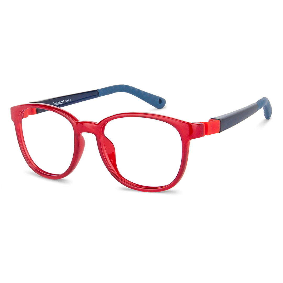 Lenskart Junior Computer Glasses Blue-Block Kids Computer Glasses: Red Blue Sky Blue Full Rim Round Kids  8-12 yrs  Lenskart Junior LKJ E10043CE-C2 right side