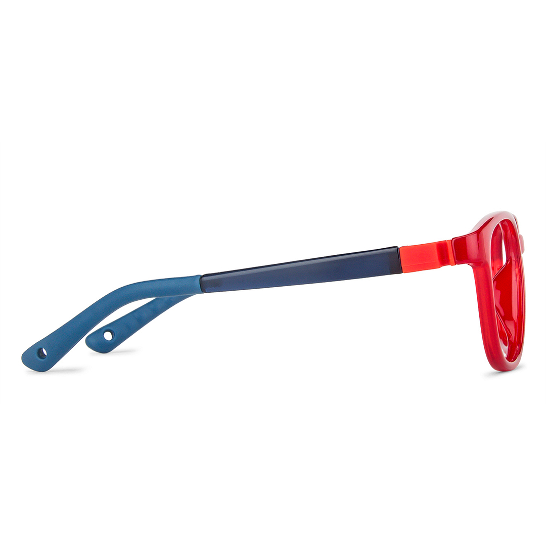 Lenskart Junior Computer Glasses Blue-Block Kids Computer Glasses: Red Blue Sky Blue Full Rim Round Kids  8-12 yrs  Lenskart Junior LKJ E10043CE-C2 right side