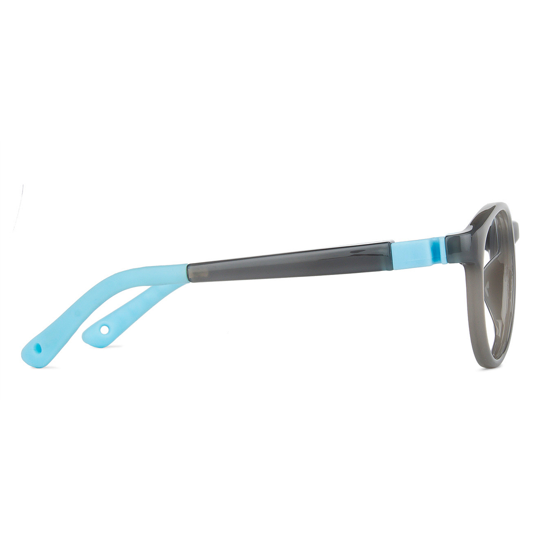 Lenskart Junior Computer Glasses Blue-Block Kids Computer Glasses: Grey Sky Blue Full Rim Round Kids  8-12 yrs  Lenskart Junior LKJ E10044CE-C1 right side