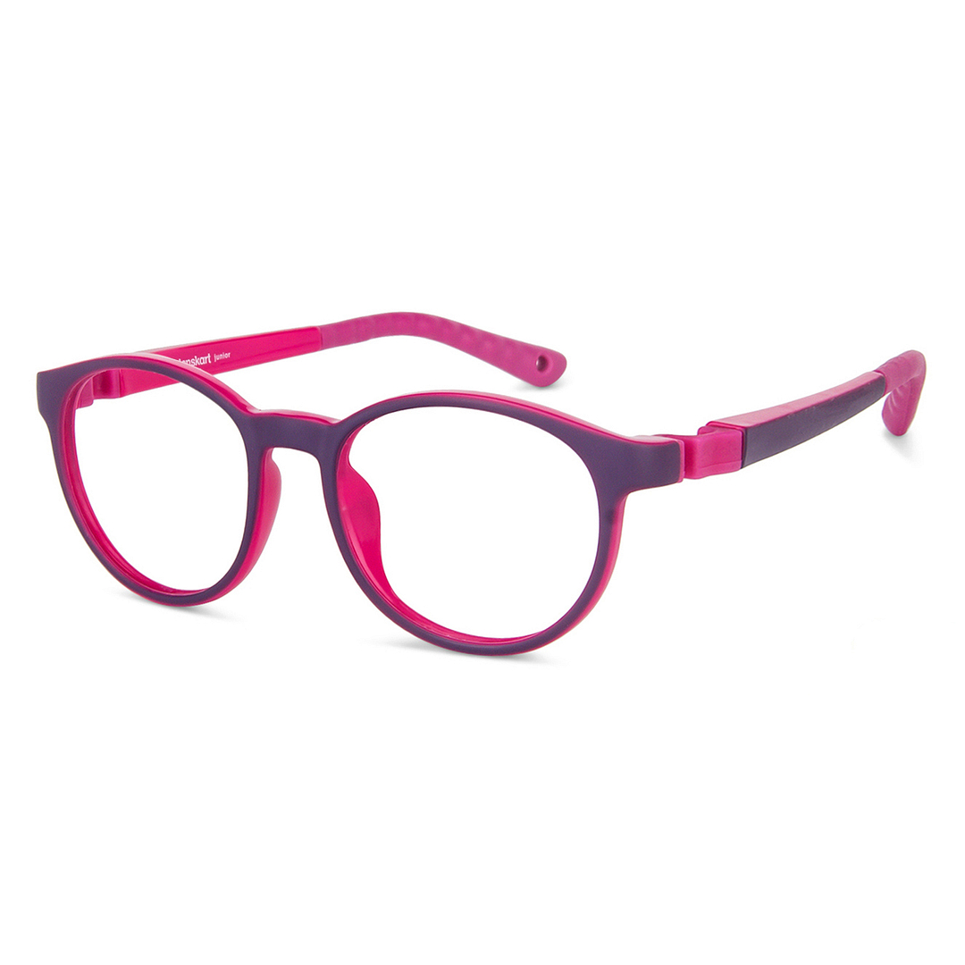 Hooper Screen Glasses Blue-Block Kids Computer Glasses: Blue Pink Full Rim Round Kids  8-12 yrs  Lenskart Junior LKJ E10044CE-C2 left side
