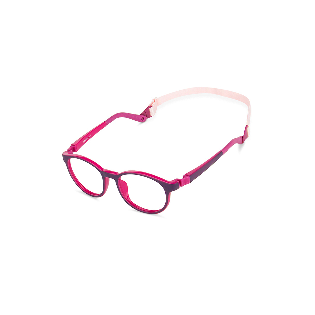 Hooper Screen Glasses Blue-Block Kids Computer Glasses: Blue Pink Full Rim Round Kids  8-12 yrs  Lenskart Junior LKJ E10044CE-C2 right side