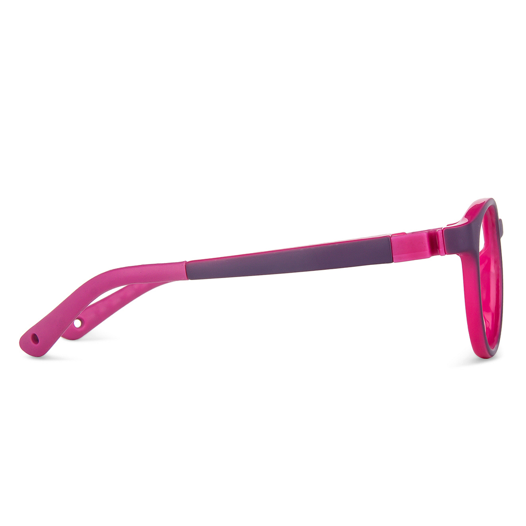 Hooper Screen Glasses Blue-Block Kids Computer Glasses: Blue Pink Full Rim Round Kids  8-12 yrs  Lenskart Junior LKJ E10044CE-C2 right side