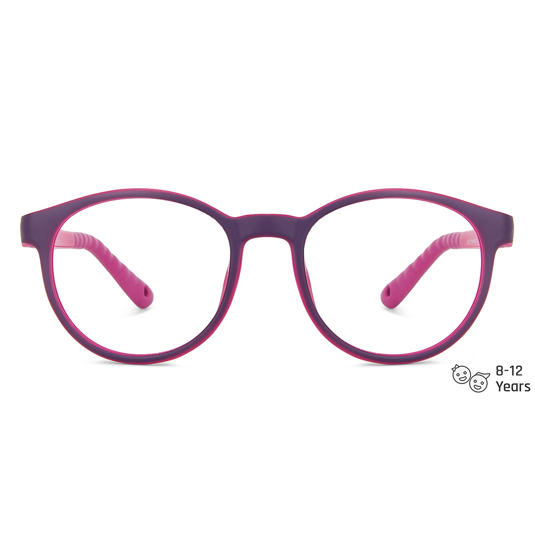 Hooper Screen Glasses Blue-Block Kids Computer Glasses: Blue Pink Full Rim Round Kids  8-12 yrs  Lenskart Junior LKJ E10044CE-C2 left side