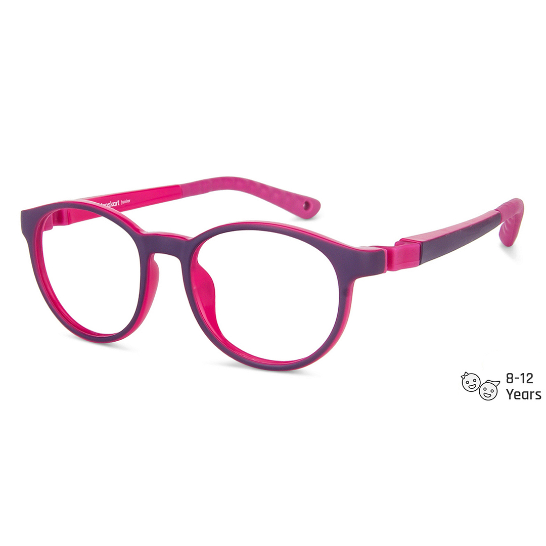 Hooper Screen Glasses Blue-Block Kids Computer Glasses: Blue Pink Full Rim Round Kids  8-12 yrs  Lenskart Junior LKJ E10044CE-C2 right side