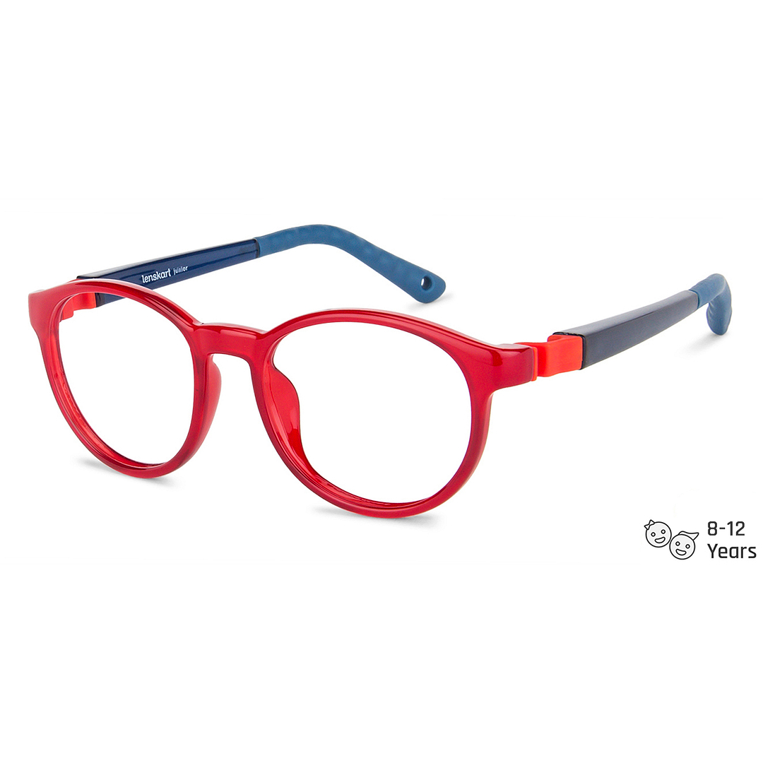 Hooper Screen Glasses Blue-Block Kids Computer Glasses: Red Blue Full Rim Round Kids  8-12 yrs  Lenskart Junior LKJ E10044CE-C3 right side