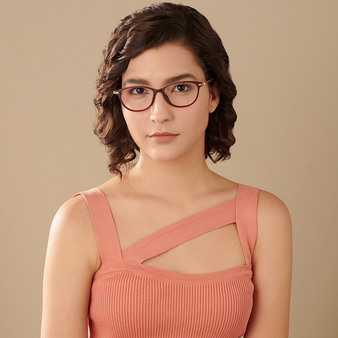 Lenskart Air Online Red Full Rim Cat Eye right side