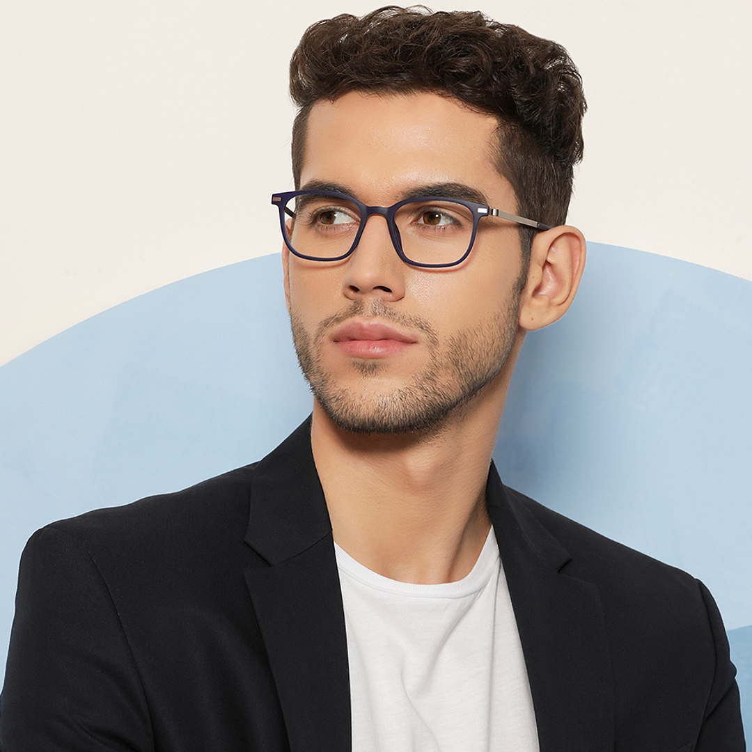 Lenskart Air Online Sky Blue Full Rim Rectangle left side