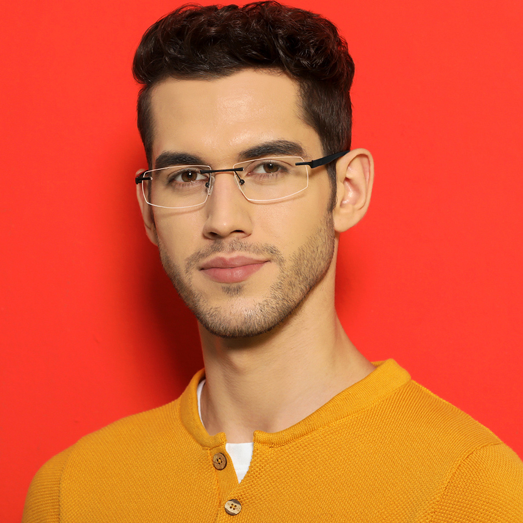 Lenskart Air Online Black Rimless Rectangle left side