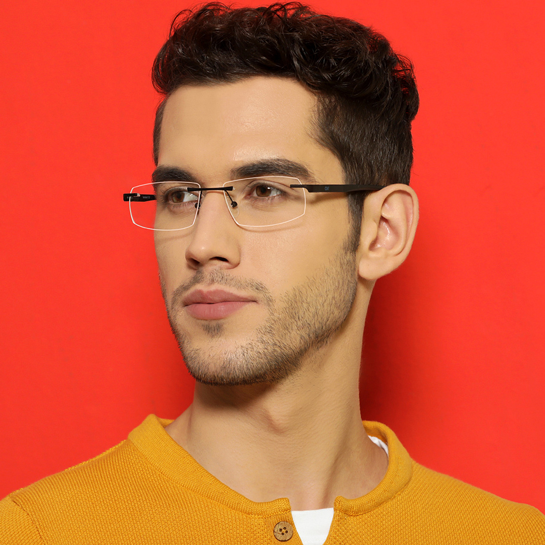 Lenskart Air Online Black Rimless Rectangle right side