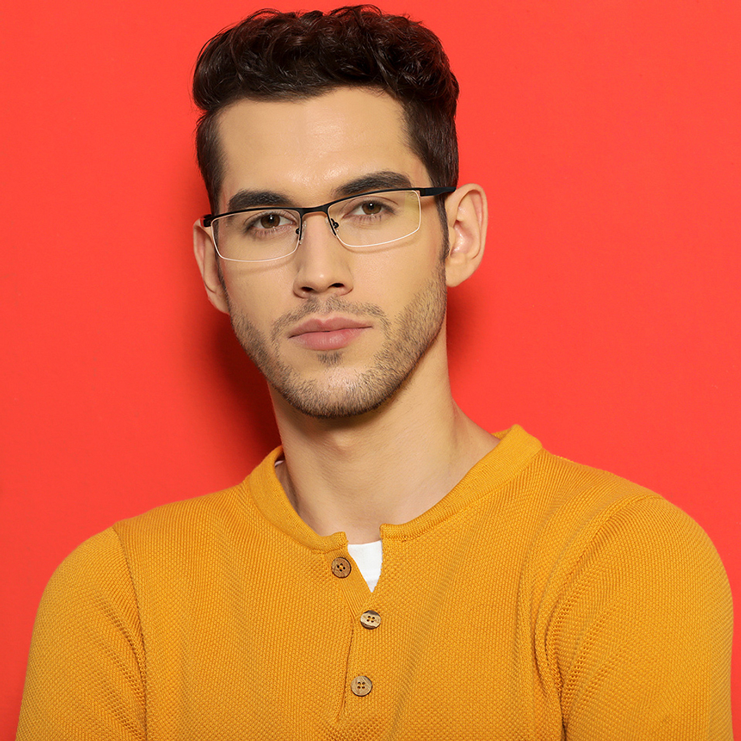 Lenskart Air Online Black Half Rim Rectangle left side