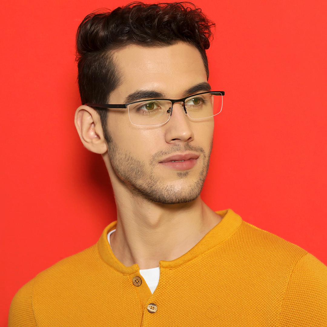 Lenskart Air Online Black Half Rim Rectangle right side