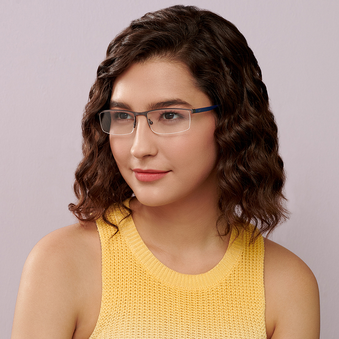 Lenskart Air Online Light Gray Half Rim Rectangle right side