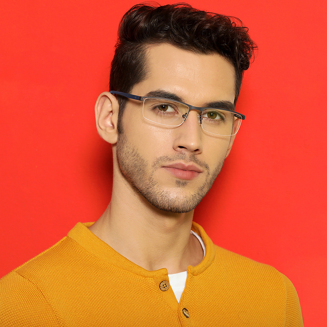 Lenskart Air Online Light Gray Half Rim Rectangle right side