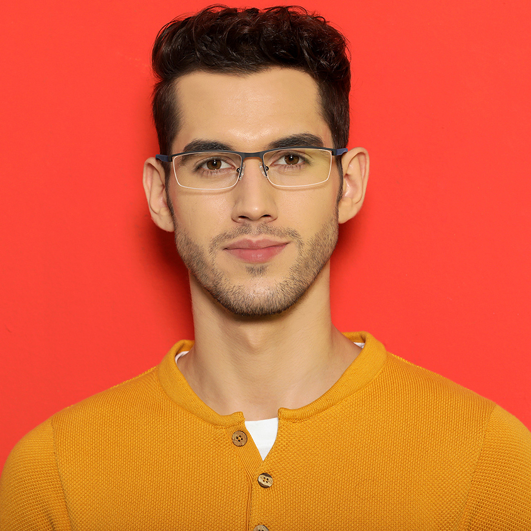 Lenskart Air Online Light Gray Half Rim Rectangle left side