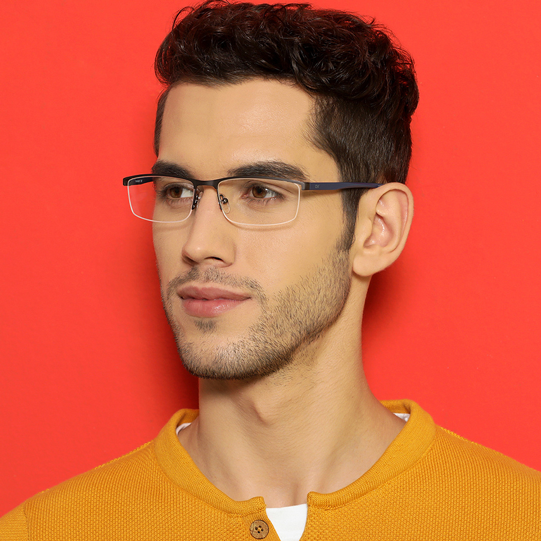 Lenskart Air Online Light Gray Half Rim Rectangle left side